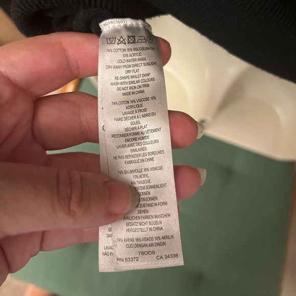 French Connection Sequin Fox Black Cotton Sweater - Picture 8 of 10